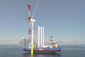 The GustoMSC Telescopic Leg Crane offers a combination of high hoisting capability for turbine installation and heavy load capability for foundation installation. GustoMSC SC 14000X Windturbine Installation