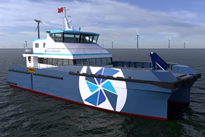 Mayflower Wind signs agreement for hybrid electric offshore wind crew transfer vessel MW CTV vessel rendering
