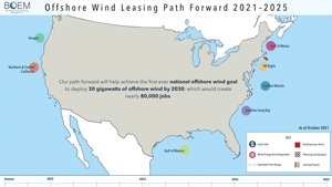 BOEM to potentially hold up to seven new offshore lease sales by 2025 OSW Proposed Leasing Schedule