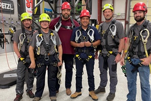 A team from Dellner Bubenzer USA took Safety One Training's wind turbine climbing and rescue certification course Dellner Bubenzer height safety training 300 200