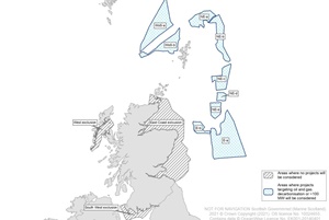 INTOG areas of search and exclusions as described in the Plan Specification and Context Report (August 2021) INTOG scotland
