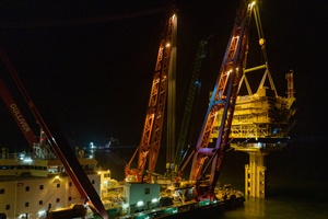 Substation for RWE Kaskasi offshore wind farm installed Kaskasi 03 2022 Topside 300 200