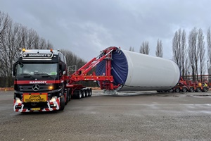 Mammoet purchases new clamps to transport larger tower sections Mammoet clamp system