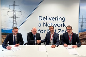 Signing of the agreement between Nexans and SSEN Transmission in Glasgow on August 31, 2023 – from left to right : Mark Smith, Head of Procurement & Commercial (SSENT) - Sandy Mactaggart, Director of Offshore Delivery (SSENT) - Sylvain Cabalery, VP Sales & Marketing (Nexans) - Colin Henvey, Head of Sales, UK (Nexans) Nexans to connect Orkney Islands to Scottish Mainland