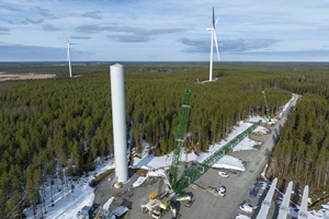 Ilmatar's hybrid farm enters commercial production alajaervi turbine assembly 2