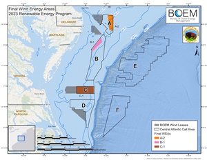 BOEM finalises wind energy areas in the Central Atlantic central atlantic final wind energy areas 300 200