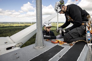 ADLS Deutsche Windtechnik passes type approval test Deutsche Windtechnik service technicians install a ADLS BOX