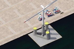 A platform designed by Tugdock to aid in the building and launching of floating wind turbines Tugdock Platform
