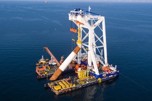 Van Oord’s heavy lift installation vessel Svanen has arrived at Kriegers Flak wind farm Van Oord’s heavy lift installation vessel Svanen has arrived at Kriegers Flak wind farm